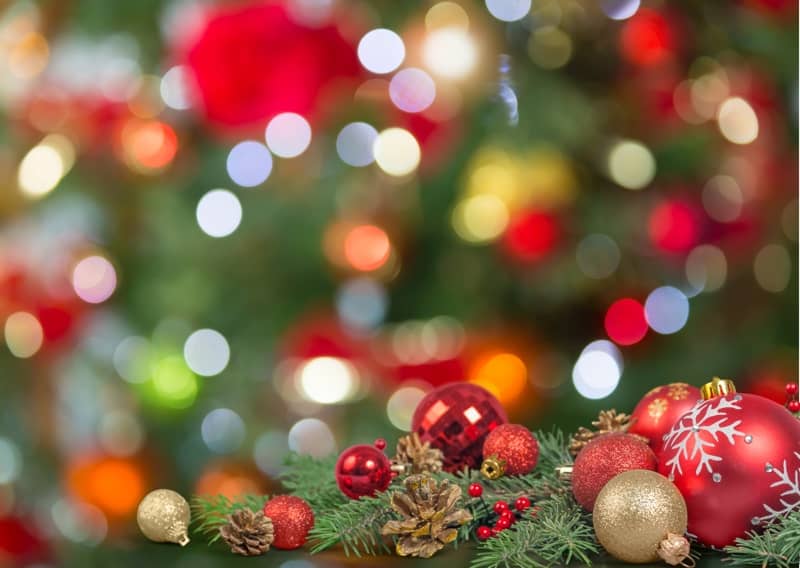 Christmas-themed background symbolizing safety and care in healthcare and commercial environments.